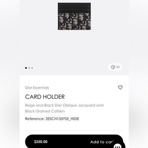 Dior Card Holder Wallet